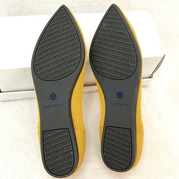 ROTHY'S Marigold Pointed Toe Ballerina Shoes Knit Washable slip on  Size 8 - Picture 10 of 13